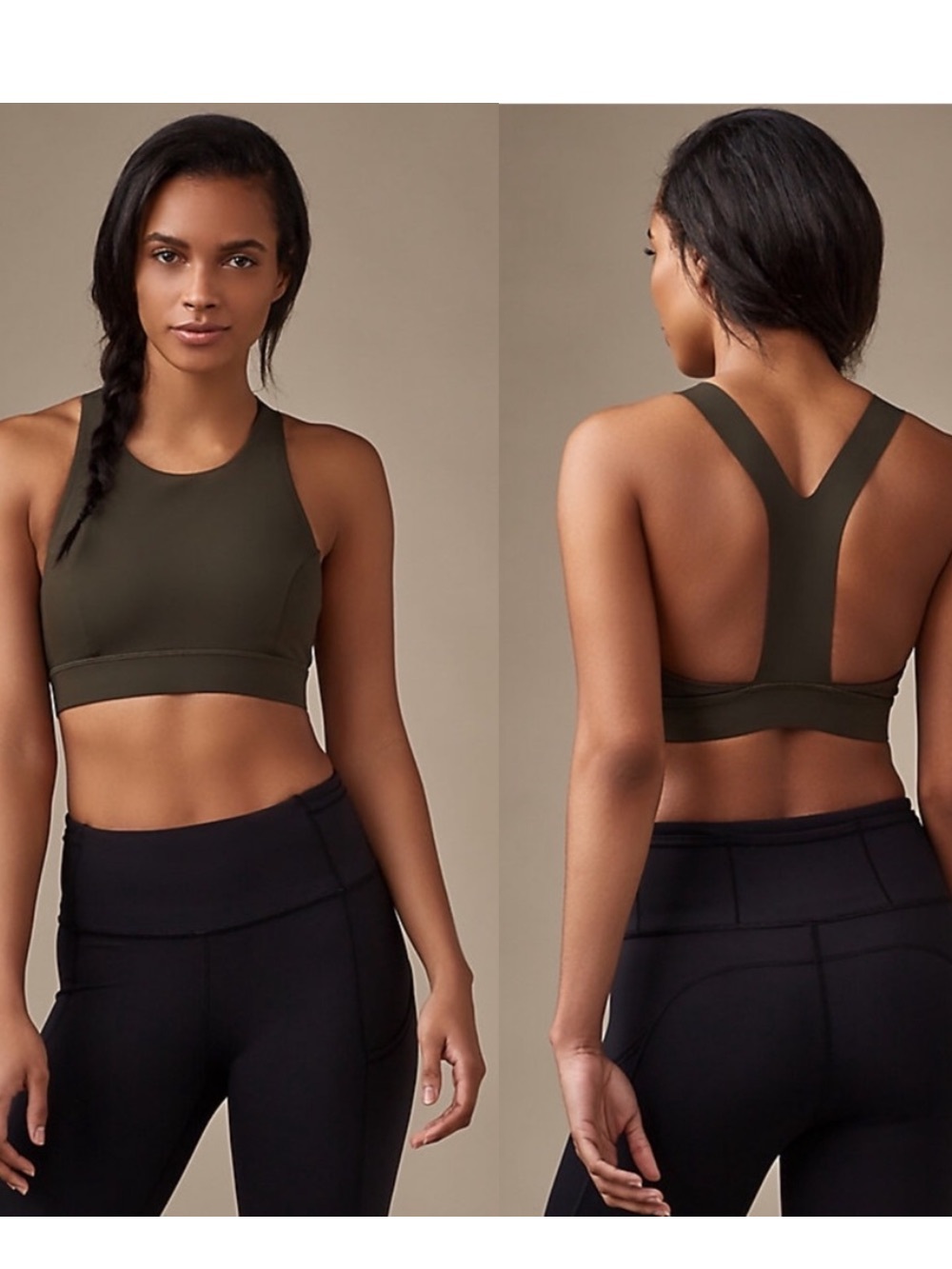 Lululemon Fast and Free Bra Olive Green Racerback Sports Bra